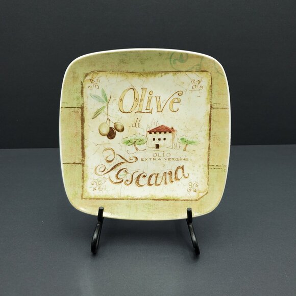 Pfaltzgraff Olives Appetizer Snack Canape Plates Italian Themed Plates - Picture 3 of 7